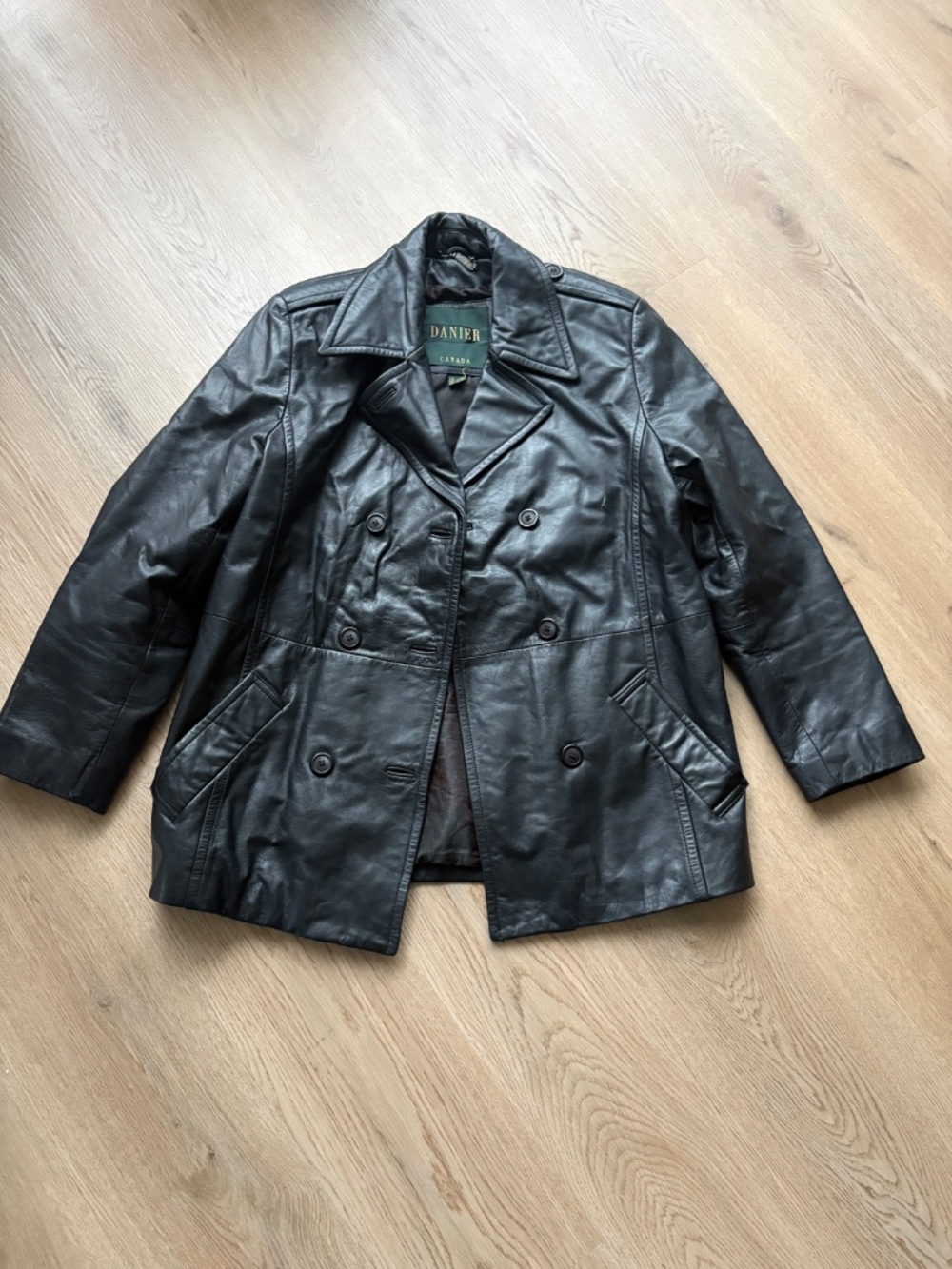 Danier Black Oversized Leather Jacket